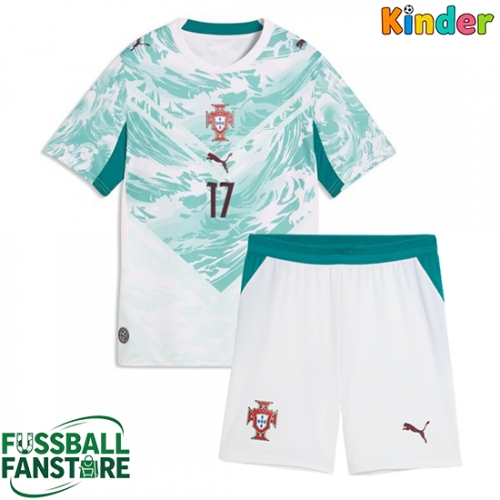 Portugal Rafael Leao #17 Replik Auswärtstrikot Kinder WM 2026 Kurzarm (+ Kurze Hosen)